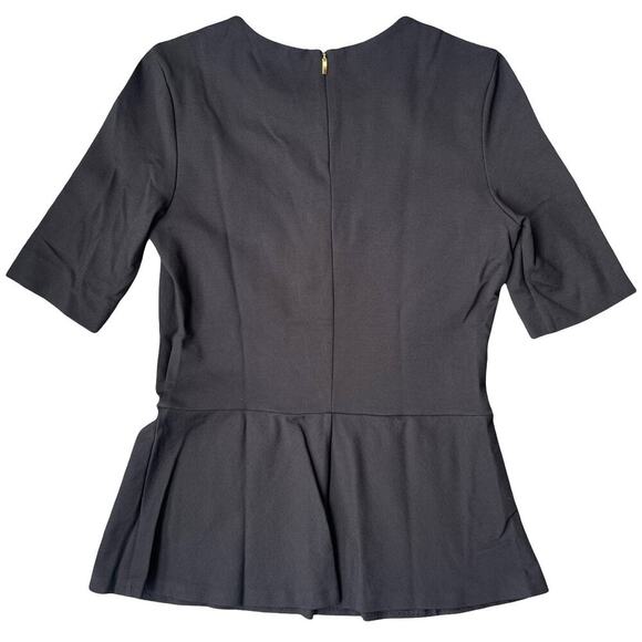 Mango Black Peplum Top Short Sleeve Round Neck Suit Collection - Size Small - Picture 7 of 15